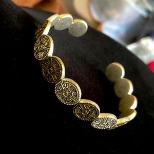 Lucky Brand Two Tone Bali Cuff Bracelet